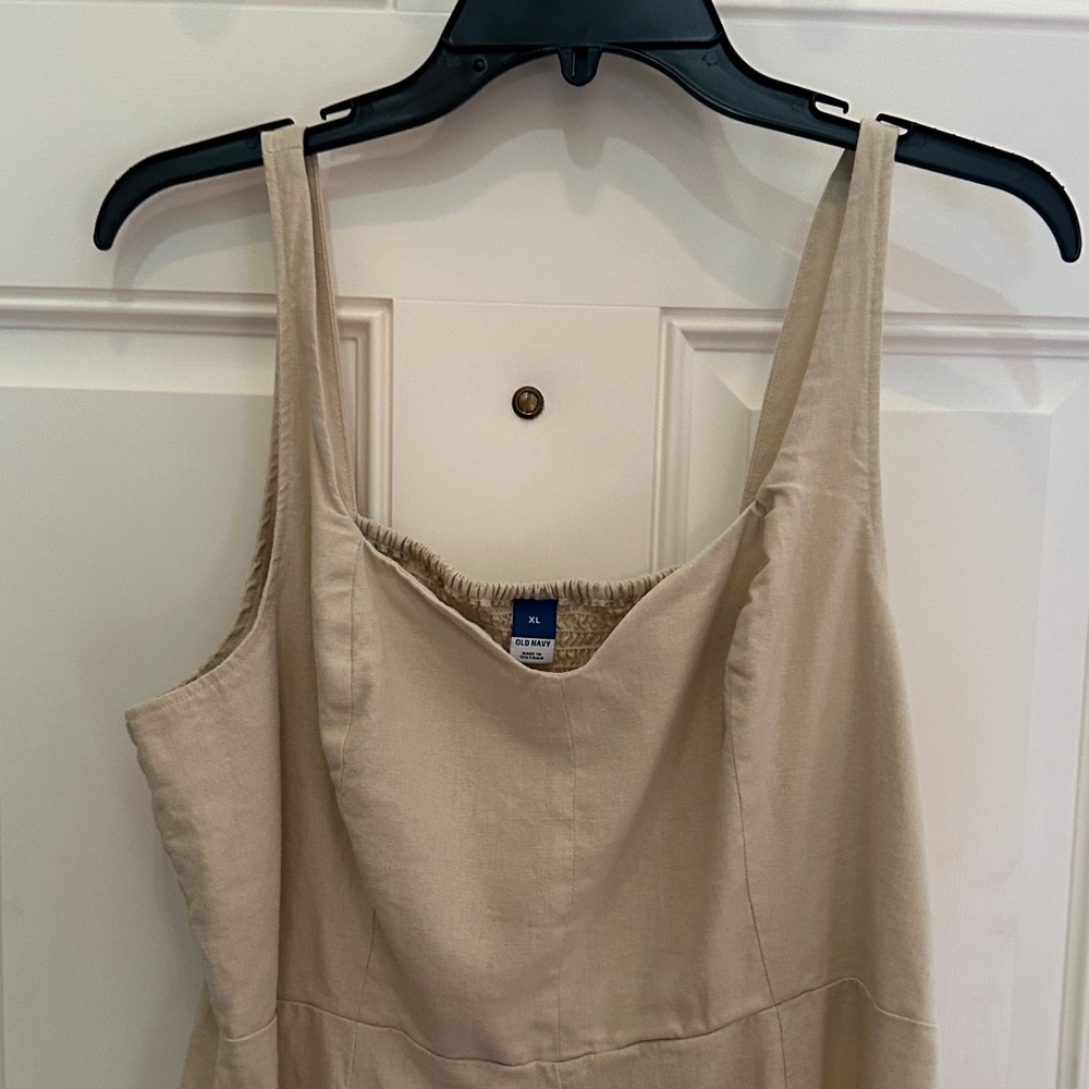 Old Navy Cream Slip-on Midi Dress with Slim Straps - Picture 2 of 6